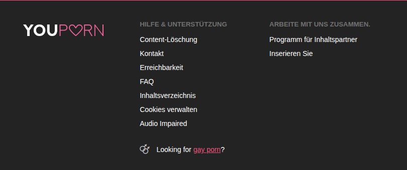 Hilfe und Unterstützung im Fuß von de.youporn.com mit Kontakt und FAQ